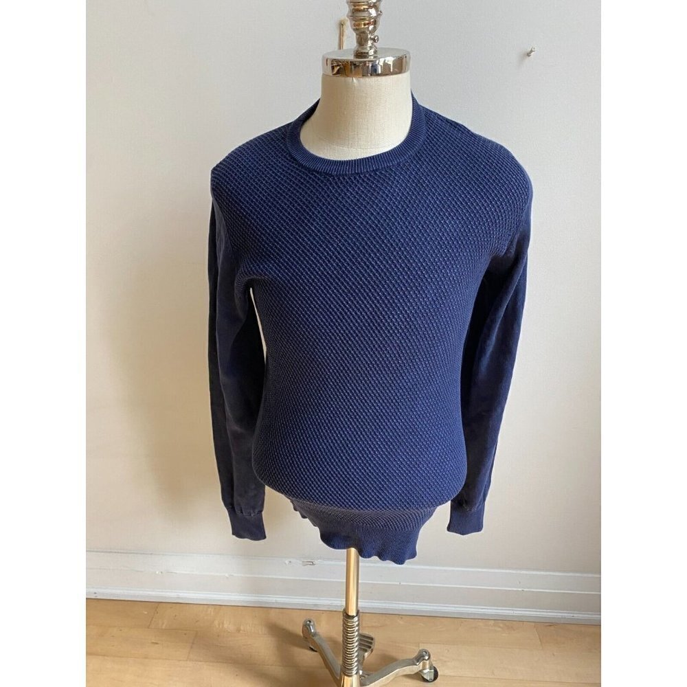Soul of London Mens blue waffle knit front sweater BNWOT NEW